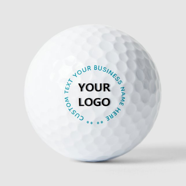 Branded Company Logo Text Stamp Golf Balls Example (Front)