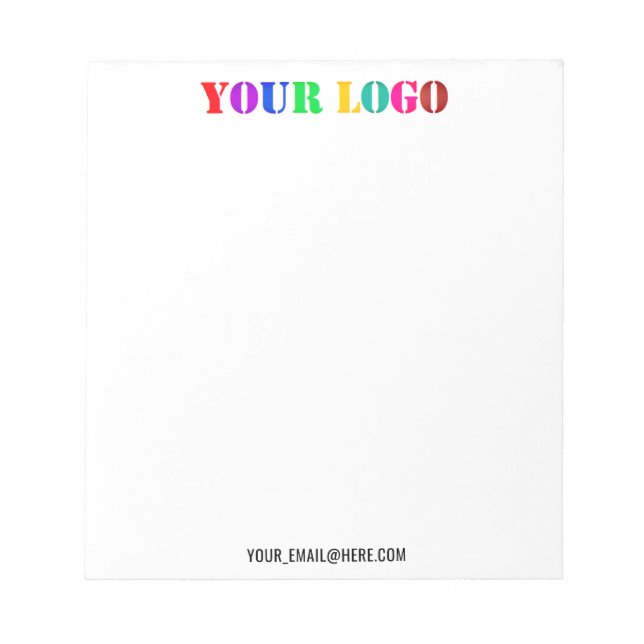 Branded Company Logo Your Business Notepad Example (Front)