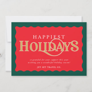 BRANDED CORPORATE BUSINESS christmas red green  Holiday Card