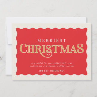 BRANDED CORPORATE BUSINESS merriest christmas red Holiday Card