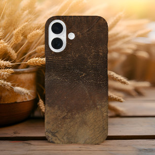 Branded Cowhide Faux Leather iPhone 16 Case
