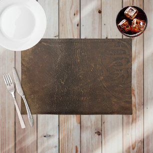 Branded Cowhide Faux Leather Cloth Placemat