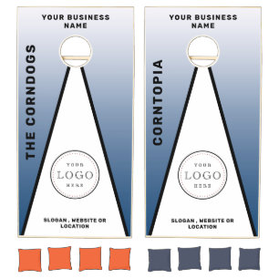 Branded Custom Business Logo Fun Blue Cornhole Set