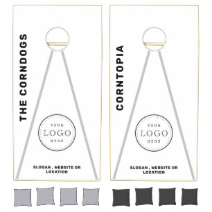 Branded Custom Business Logo Fun White Cornhole Set