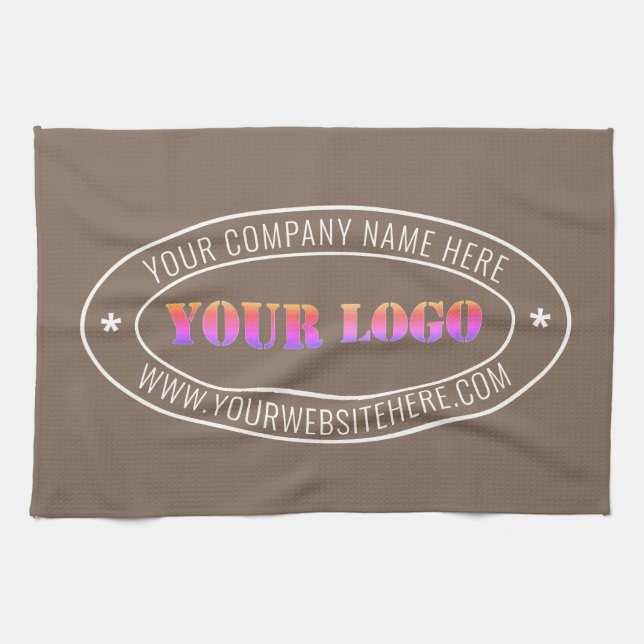 Branded Custom Business Logo Kitchen Towel Example (Horizontal)