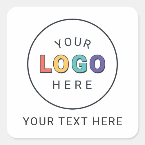 Branded Custom Logo and Text Business Square Sticker