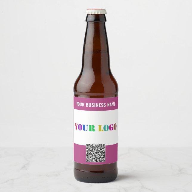 Branded Custom Logo Text and QR Code Bottle Labels (Front)