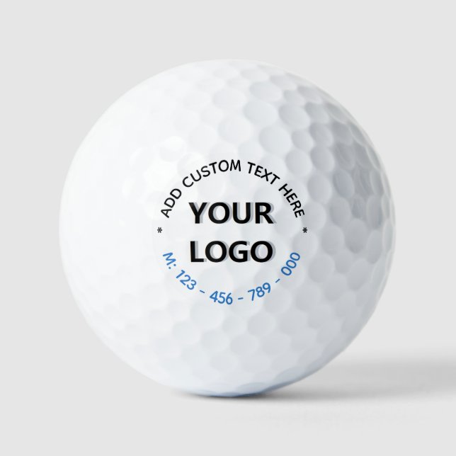 Branded Custom Logo Text Stamp Golf Balls Example (Front)