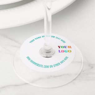 Branded Custom Logo Text Wine Glass Tags Example