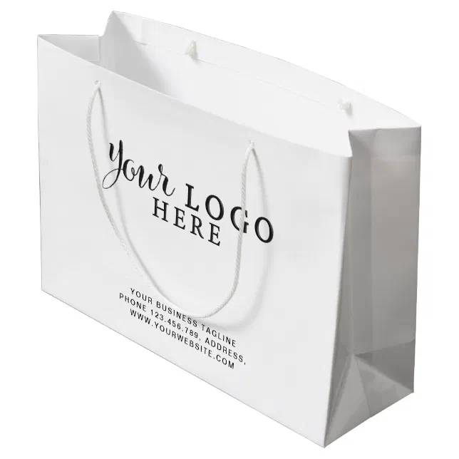 Branded Custom Paper Bag with Logo No Minimum Zazzle