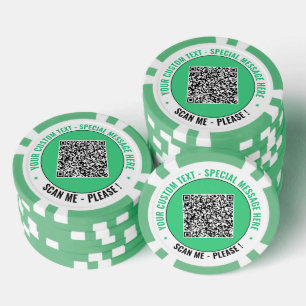 Branded Custom Text and Your QR Code Poker Chips