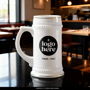 Branded Custom Text Logo Beer Stein Mug