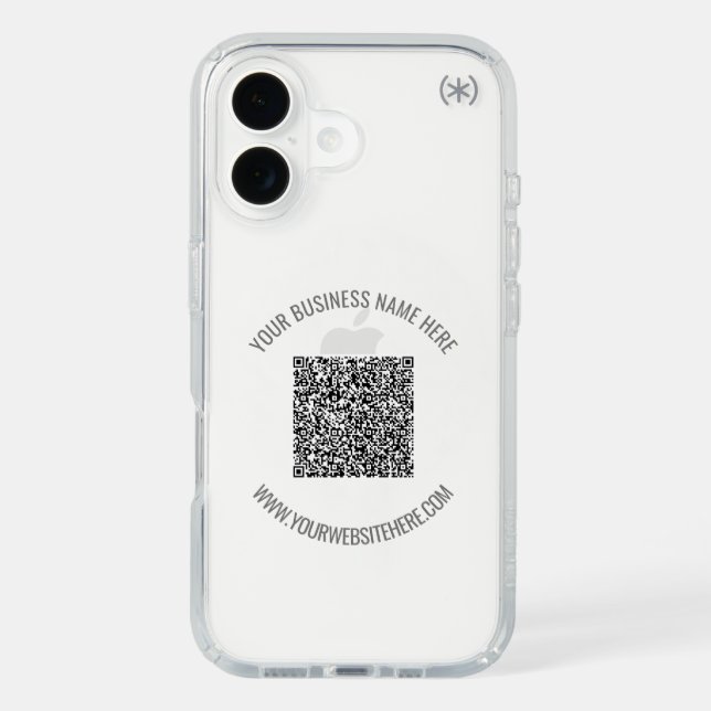  Branded Custom Text QR Code iPhone Case Example (Front)
