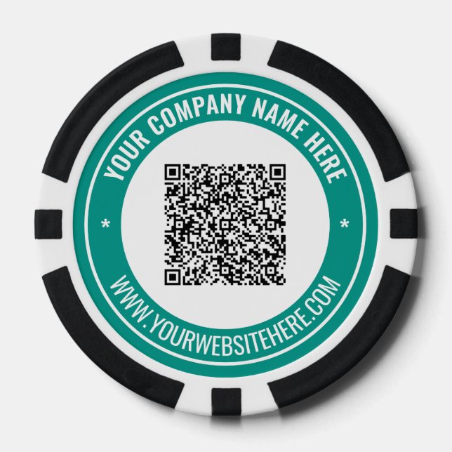 Branded Custom Text QR Code Poker Chips Example (Front)