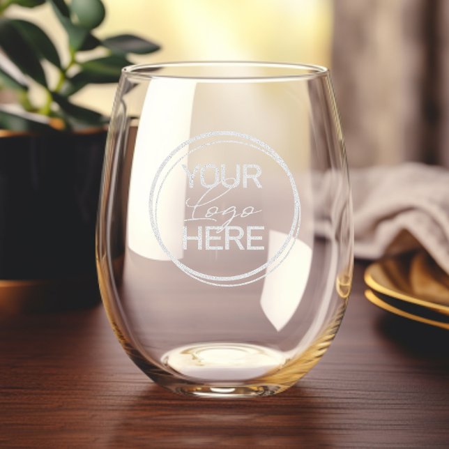 Branded Etched Logo Stemless Wine Glass (Creator Uploaded)