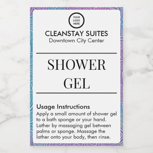 Branded Floral Border Waterproof Shower Gel Label
