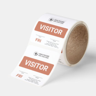 Branded Friday Hospital Visitor Tag Stickers
