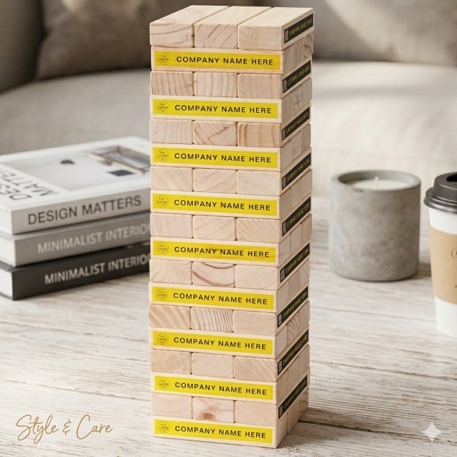 Branded Giant Topple Tower Game with QR Code (Branded Giant Topple Tower Game with QR Code)