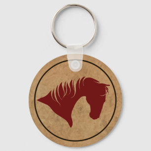 Branded Leather Horse Head KEYCHAIN