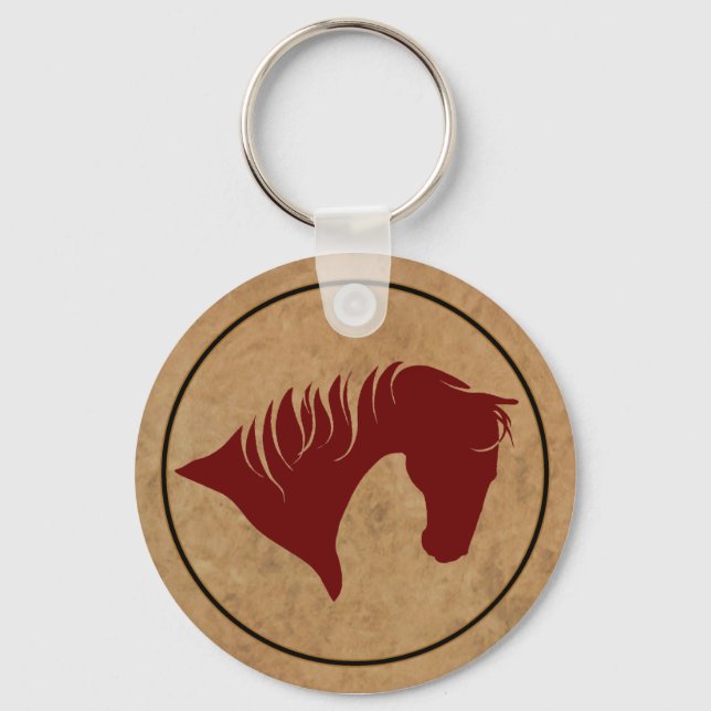 Branded Leather Horse Head KEYCHAIN (Front)