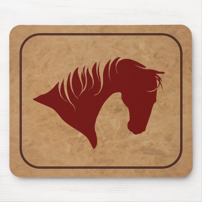 Branded Leather Horse Head Silhouette MOUSEPAD (Front)