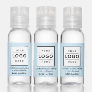 Branded Light Blue Business Logo Hand Sanitizer