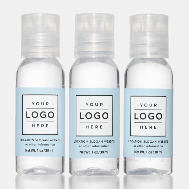 Branded Light Blue Business Logo Hand Sanitizer (Set)