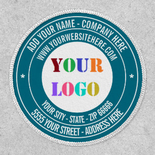 Branded Logo and Text Business Round Patch Example