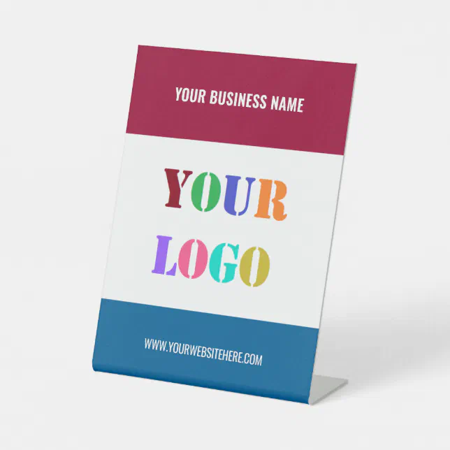 Branded Logo Name Business Pedestal Sign Template | Zazzle