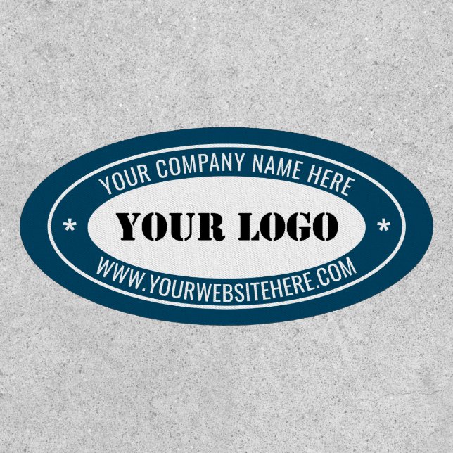 Branded Logo Name Website Oval Patch Example (Front)