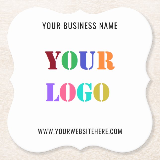 Branded Logo Promotional Business Paper Coaster (Front)