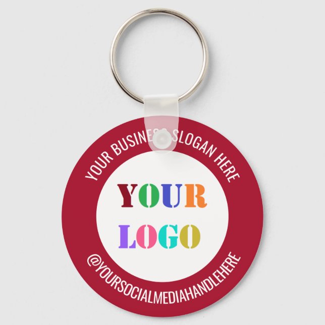 Branded Logo Social Media Keychain Template (Front)