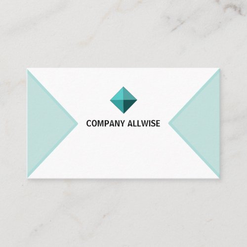 Branded Logo Teal  White Business Card