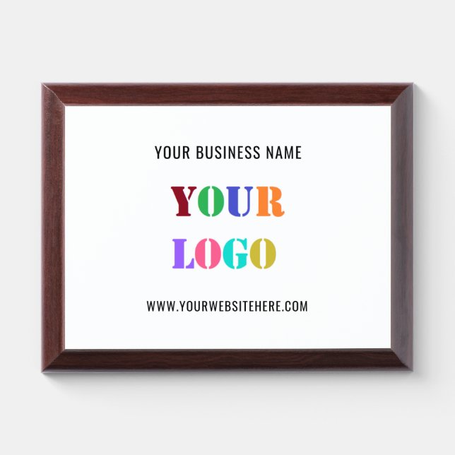 Branded Logo Text Business Award Plaque Template (Horizontal)
