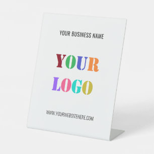 Branded Logo Text Business Pedestal Sign Template