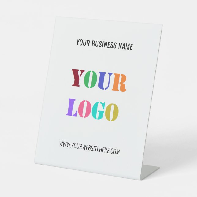 Branded Logo Text Business Pedestal Sign Template (Front)