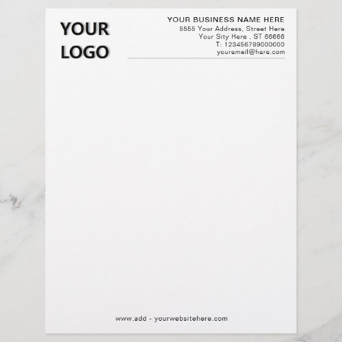 Branded Logo Text Info Business Letterhead Example