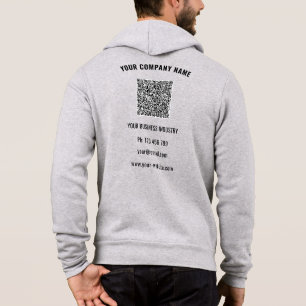 Branded Logo Text QR Code Business Hoodie Template