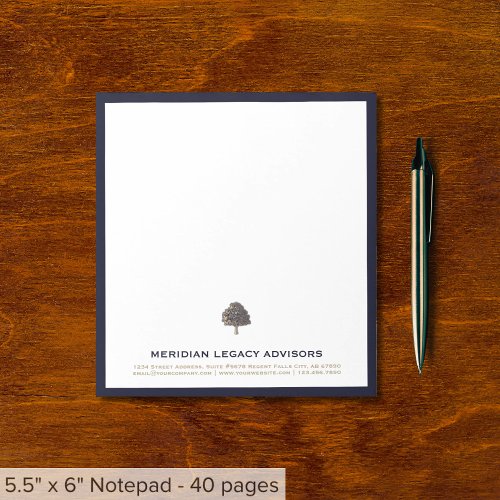 Branded Notepad with Tree Logo