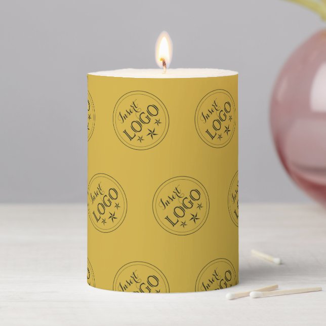 Branded Pattern Pillar Candle for Your Events (In Situ)