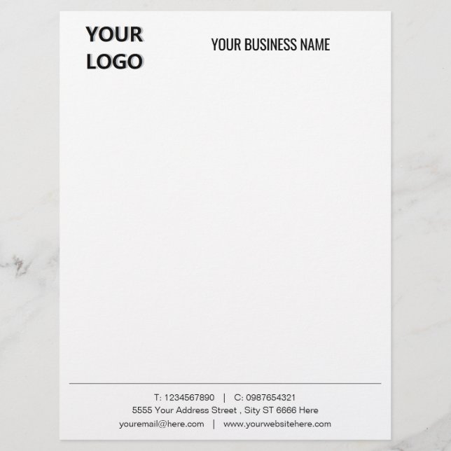 Branded Professional Business Letterhead Template (Front)