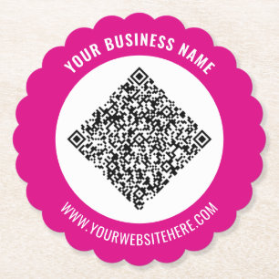 Branded Promotional QR Code Paper Coasters Example