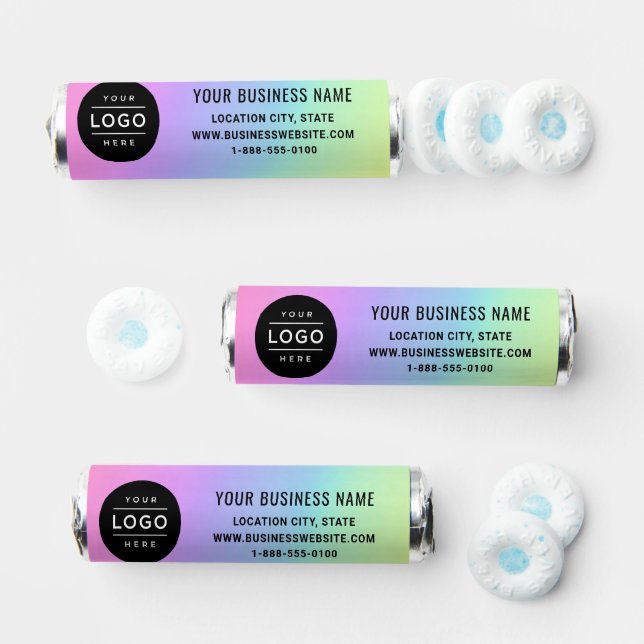 Branded Rainbow Business Logo Promo Breath Savers® Mints (Assorted)