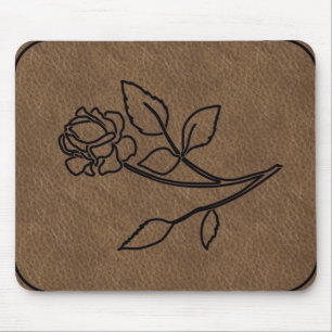 BRANDED ROSE LEATHER MousePad