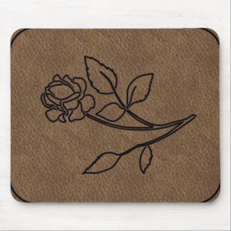 BRANDED ROSE LEATHER MousePad