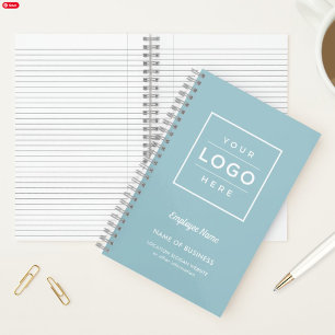 Branded Teal Blue Business Logo Notebook