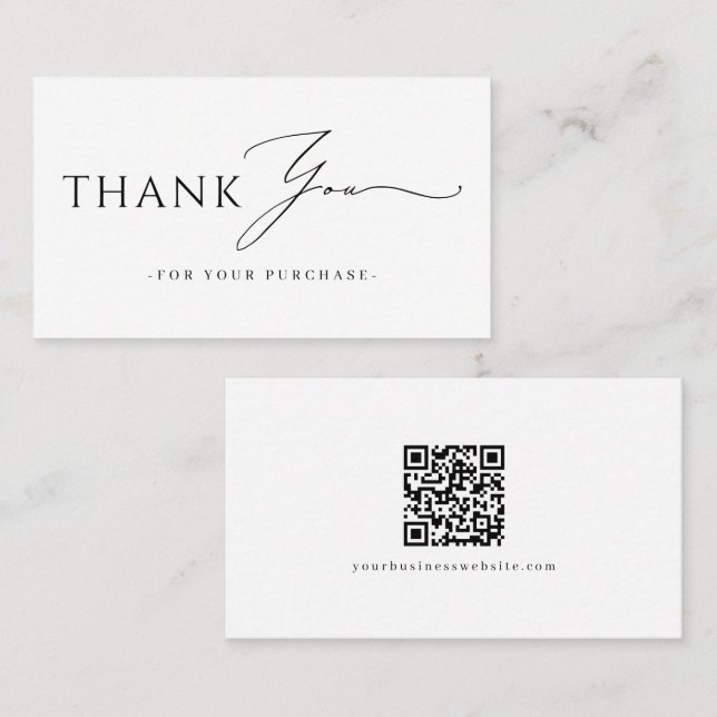 Branded Thank You QR Code website Business Card (Front/Back)