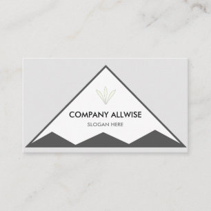 Branded Triangles on Silver Gray & White Business Card