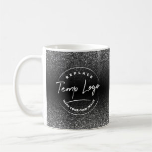Branded w/ Your Corporate Logo Silver Black Ombre Coffee Mug