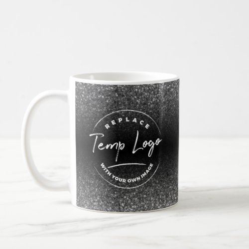 Branded w Your Corporate Logo Silver Black Ombre Coffee Mug